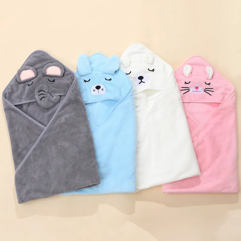 Little One's Luxury: Plush Cartoon Hooded Towels for Gentle Drying