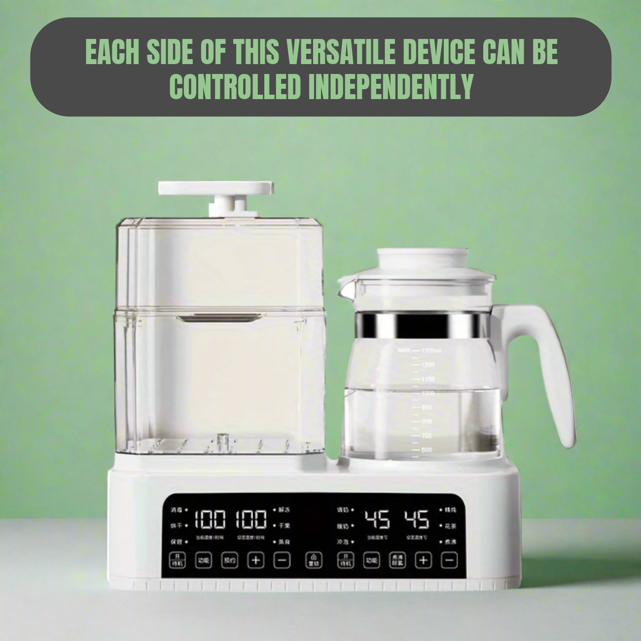 The Ultimate Baby Bottle & Beverage Station: 4-in-1 Sterilizer, Dryer, Warmer & Brewer Controlled Independently 